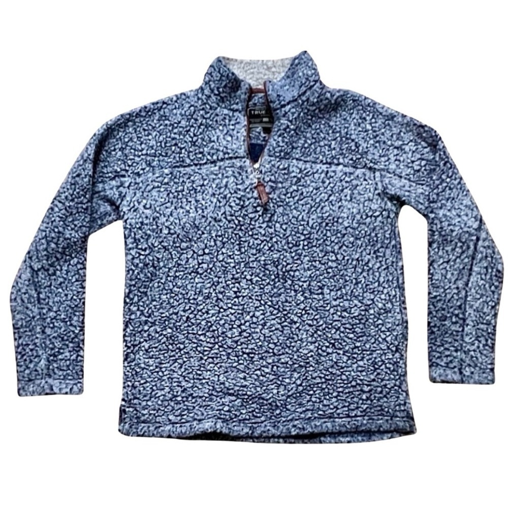 True Grit Quarter Zip Sherpa Pullover Blue Men’s Medium